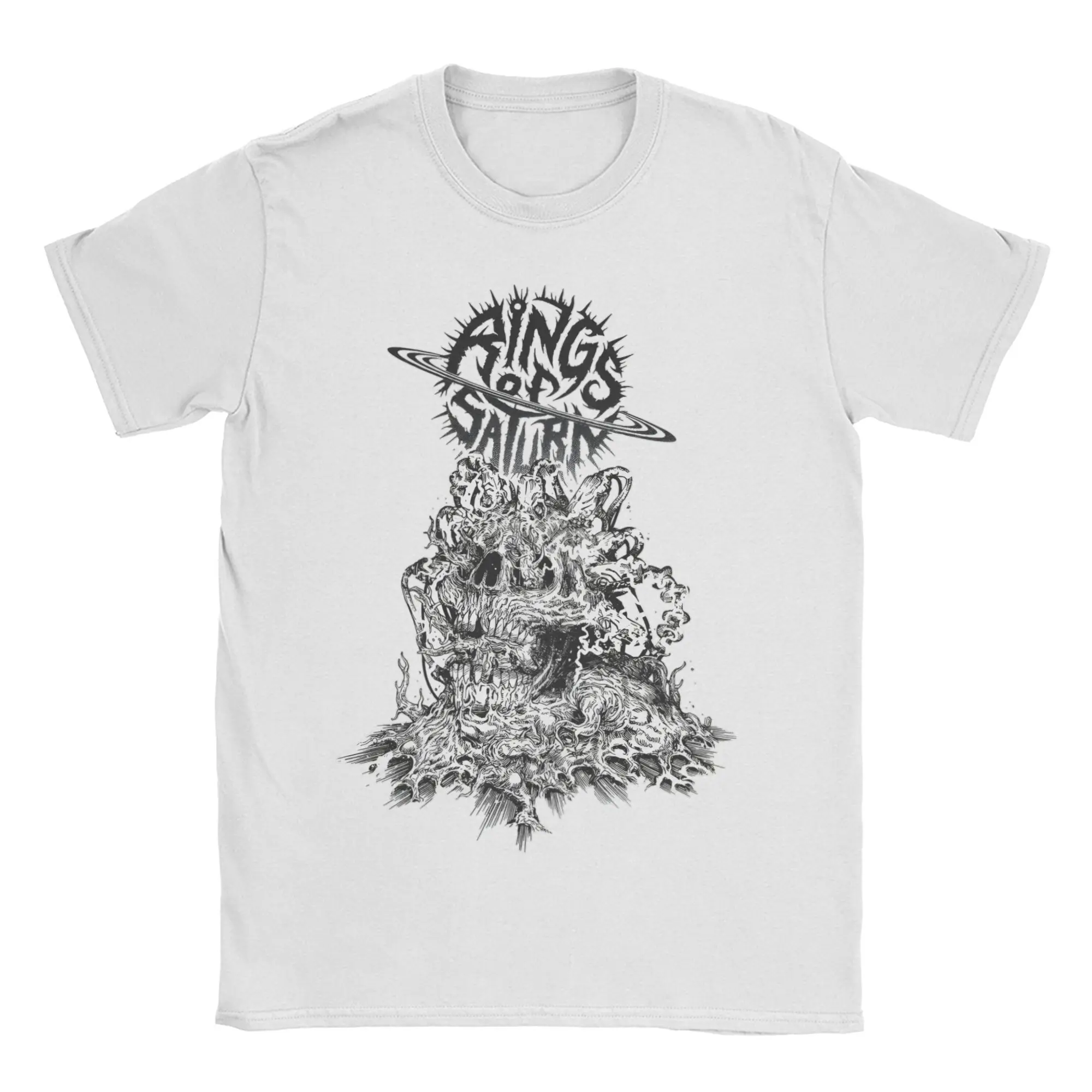 Rings of Saturn Band T-Shirt Summer  Harajuku T Shirts Men's 100 Cotton O-Neck 4XL 5XL 6XL Tees Short-Sleeved Vintage Tops