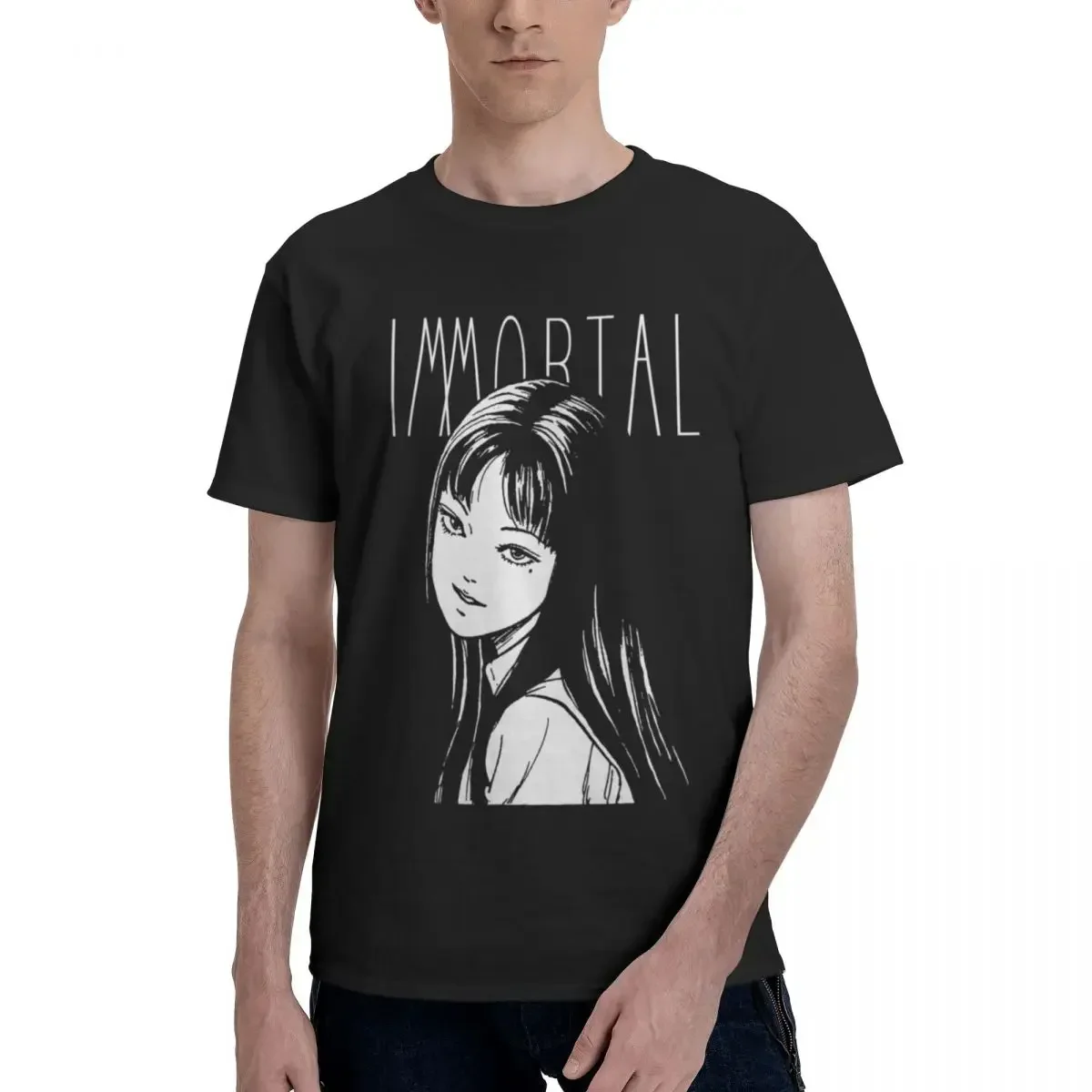 2024 O-neck Pops Mens T Shirts Graphic Y2K Tops Tomie Junji Ito T Shirt  men clothing vintage  Male  COTTON Cartoon