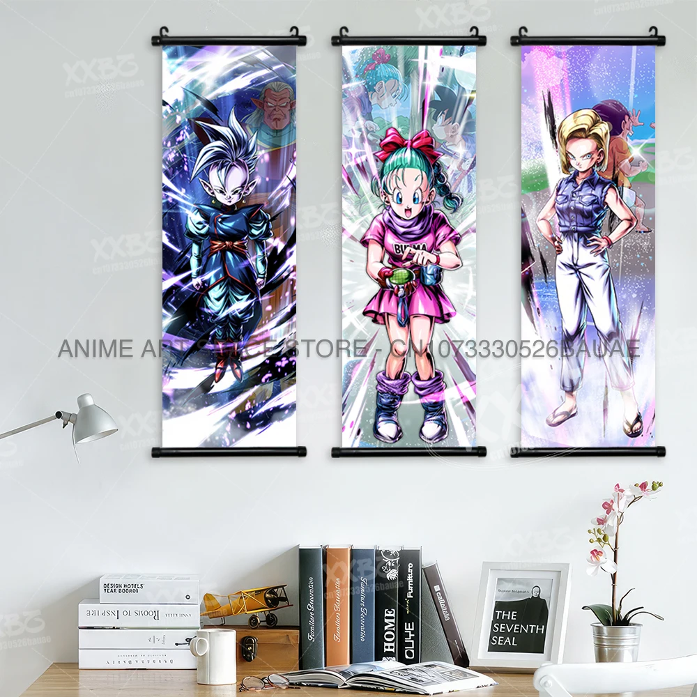 Anime Hängende Malerei Dragon Ball Poster Goku Super Saiyajin Hause Dekorative Kakarot Wand Kunst Vegeta Tapete Schriftrollen Bild – Detail 4