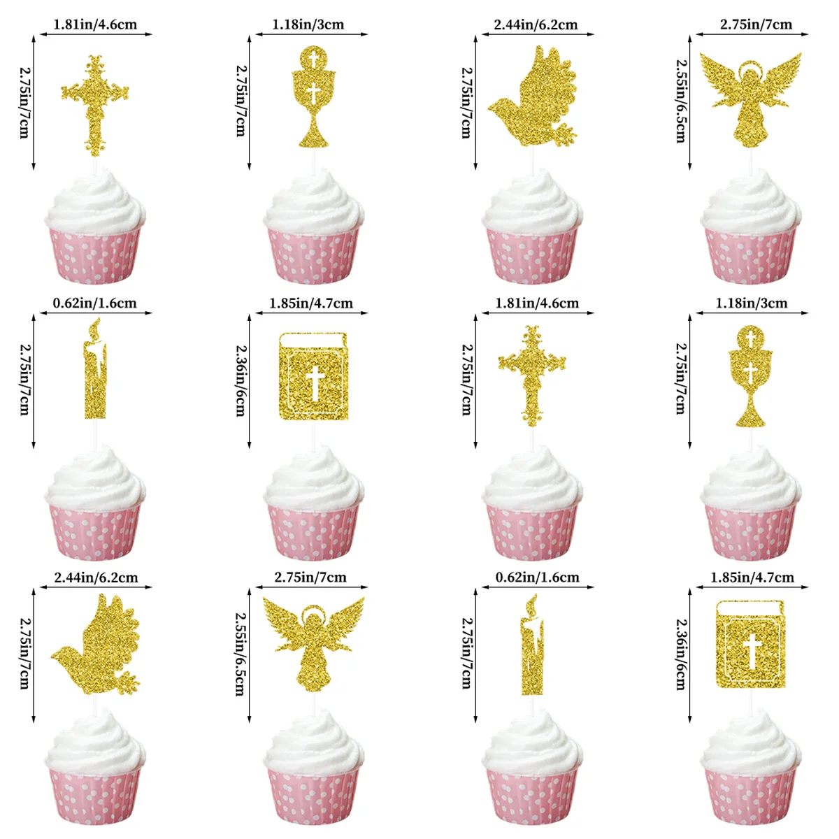 First Holy Communion Cake Insert, Baby Shower, Christening, Baptism Cake Toppers, Birthday Party, Bible Cross