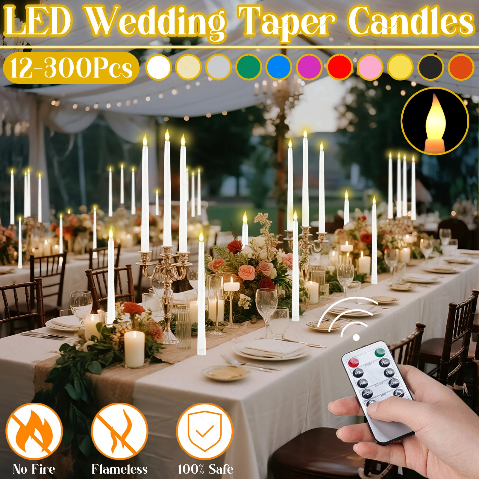 

12-300 шт. светодиодные беспламенные свечи свадебные мерцающие светодиодные свечи с дистанционным управлением светодиодные конические свечи домашний декор для свадебного фестиваля