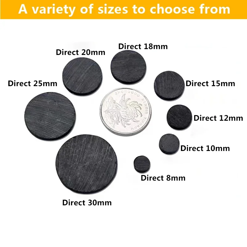 50/100/200/500PCS Strong Magnet Round Black Ferrite Fridge Magnet Permant Magnetic Sheet Disc Neodymium Magnet N35 Super Strong