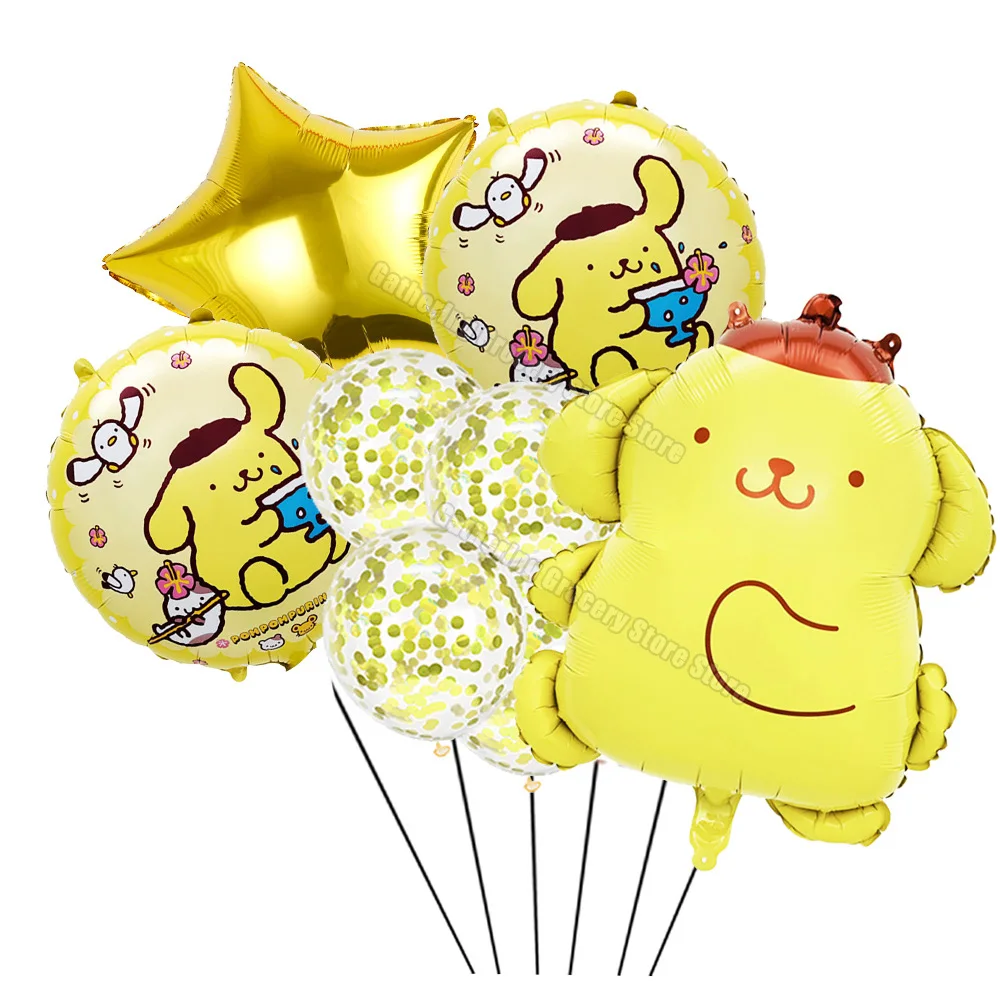 Sanrio Pompom Purin Children Toy Gift Party Supplies 1-9th Number Inflate Helium Globos Anniversary Party Supplies Wedding Decor