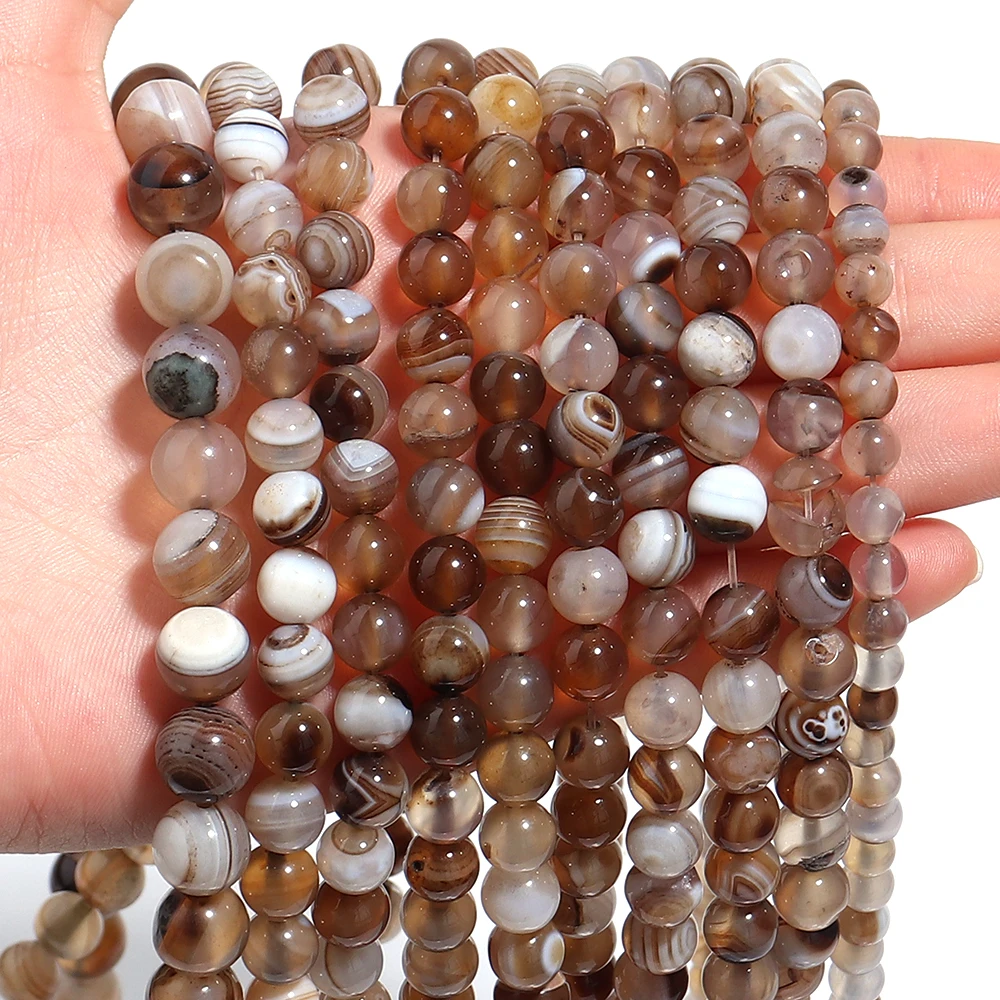 Natural Stone 4 6 8 10 12mm Round Tiger Eye Amethyst Agate Jades Stone Spacer Bead For Jewelry Making Diy Bracelet Needlework