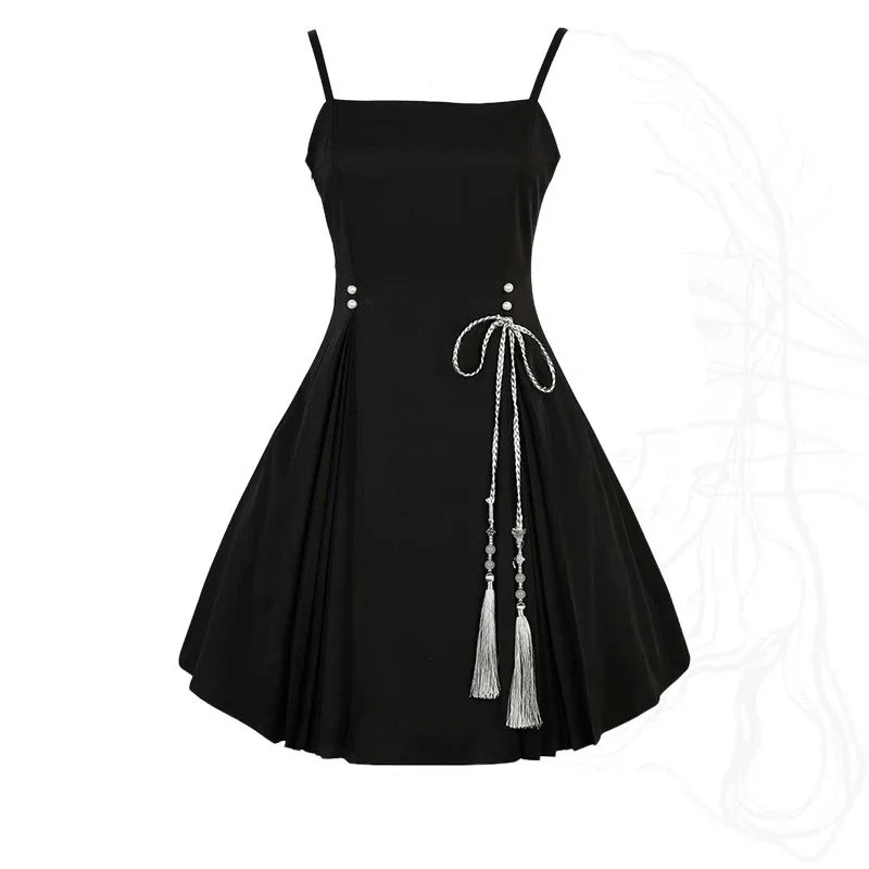 Traje de mujer nueva primavera 2025, ropa de gasa púrpura, top de estilo chino, vestido ajustado Joker con dos piezas.