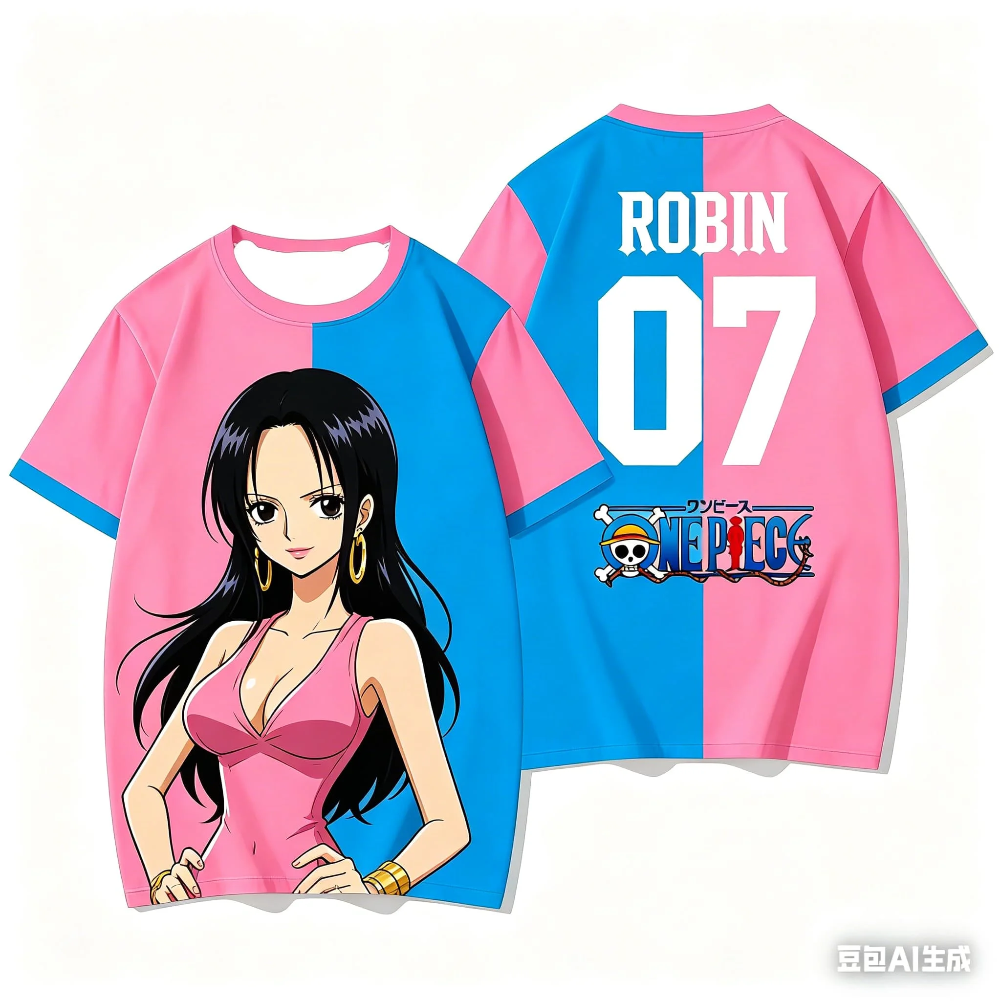 

2026 Summer Japanese Anime Luffy Picture T-shirt Football Jersey Sports, Dry and Fast Type, Men's Family Matching T-shirt