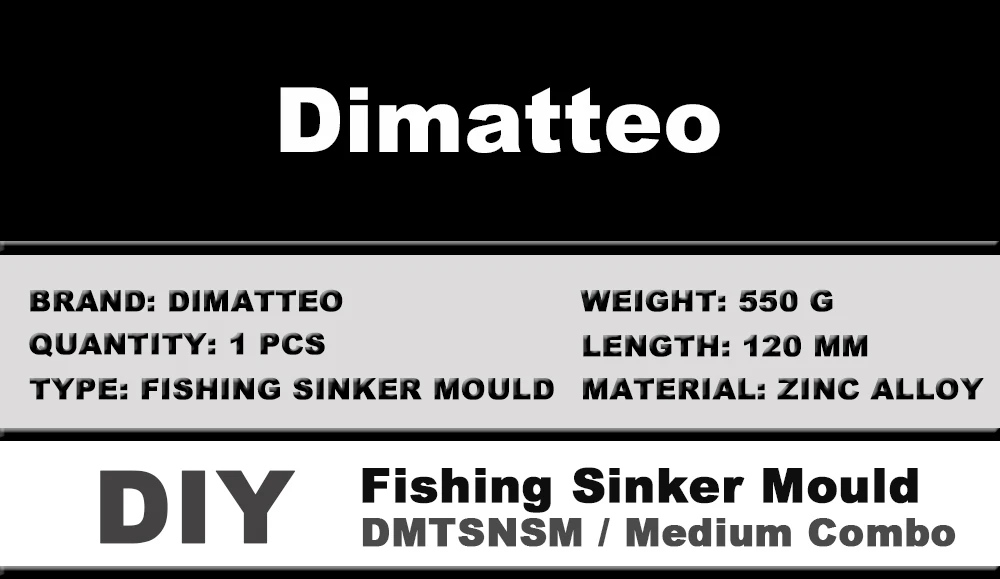 Dimatteo DIY Fishing Snapper Sinker Mould DMTSNSM/Medium Combo Snapper Sinker 112g 140g 168g 3 Cavities