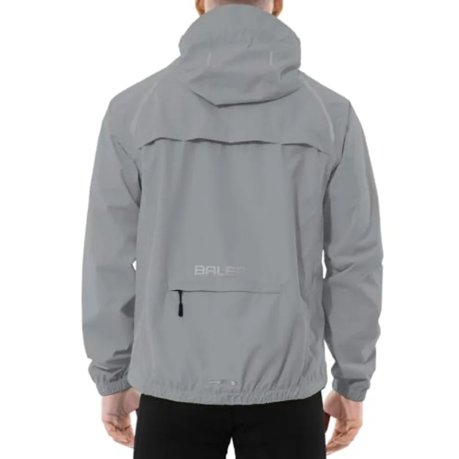 

Men's Rain Jacket Waterproof Windbreaker Raincoat Running Cycling Hiking Gear Hood Lightweight Reflective Packable