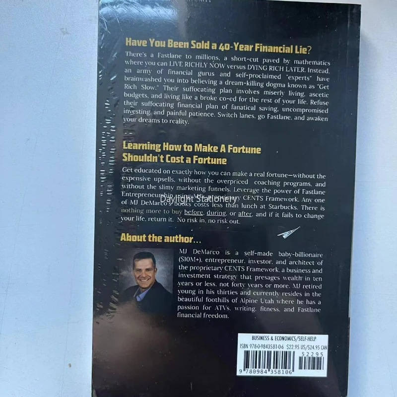 The Millionaire Fastlane by MJ DeMarco Crack the Code to Wealth and Live Rich for a Lifetime Paperback in English