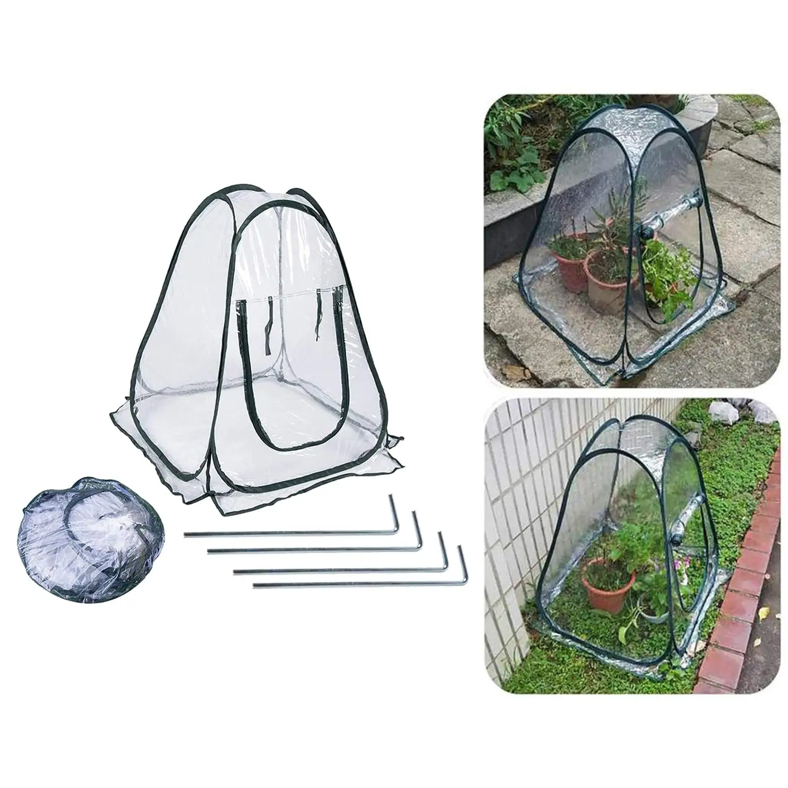 Portable Mini Greenhouse, popped Up Small Collapsible PVC Cover for Backyard Gardening Plant Shelter