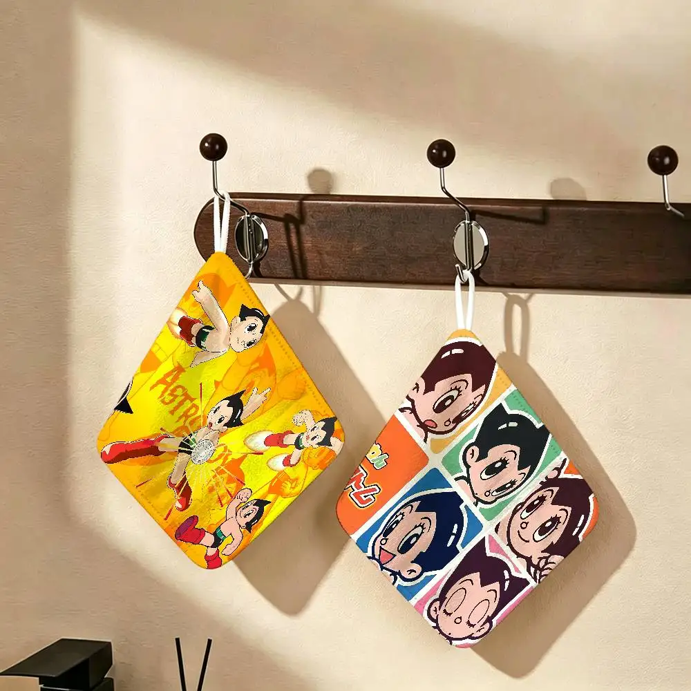 A-Astro Boy Anime Polyester Cotton Hanging Kitchen Towel, Soft Hand Wiping Towel, Reusable for Kitchen Bathroom Home