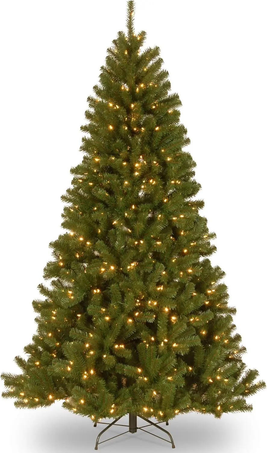 Pre-Lit Artificial Full Christmas Tree, North Valley Spruce, Dual Color Led Lights, Includes Stand, 7.5 Feet, Green