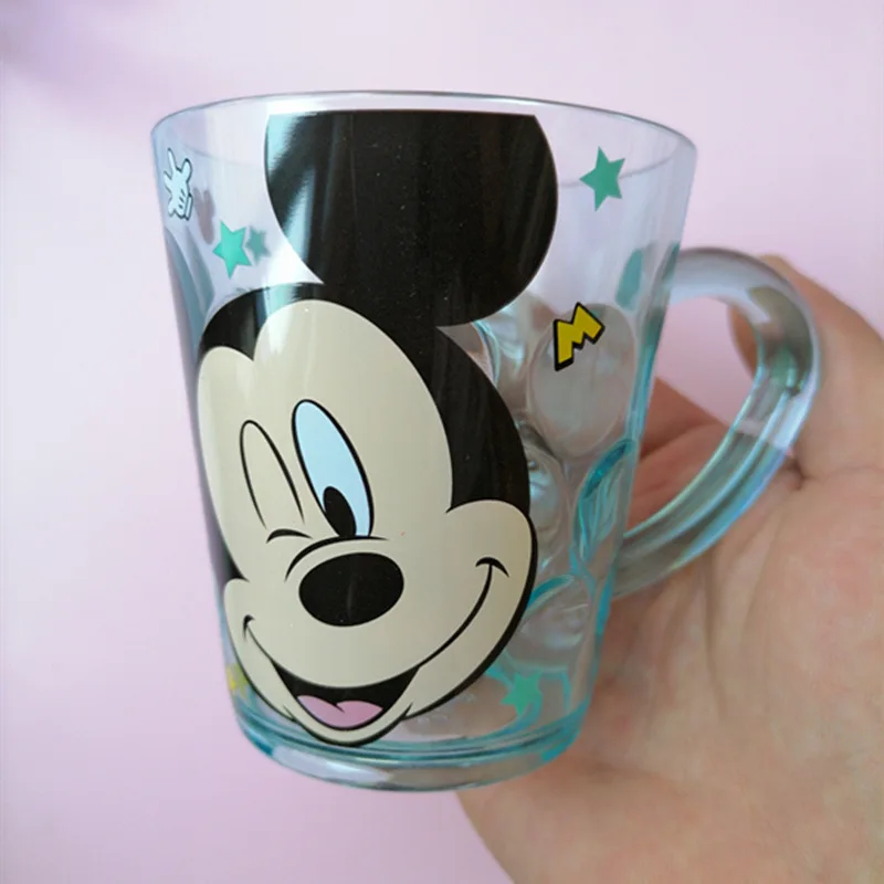 Disney Cartoon Cup with Handgrip Princess Children\'s Mouthwash Cold Drink  Coke Cup Party Drink Cup 260ML Boy Girl Gift