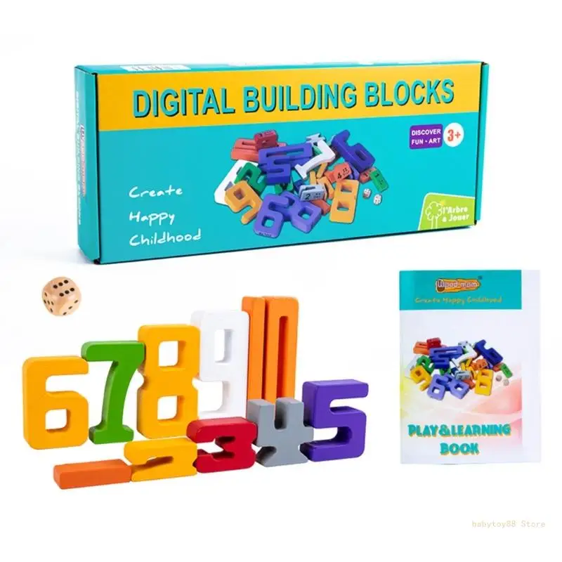 Y4ud arco-íris número árabe bloco construção empilhamento brinquedo crianças bloco equilíbrio brinquedo