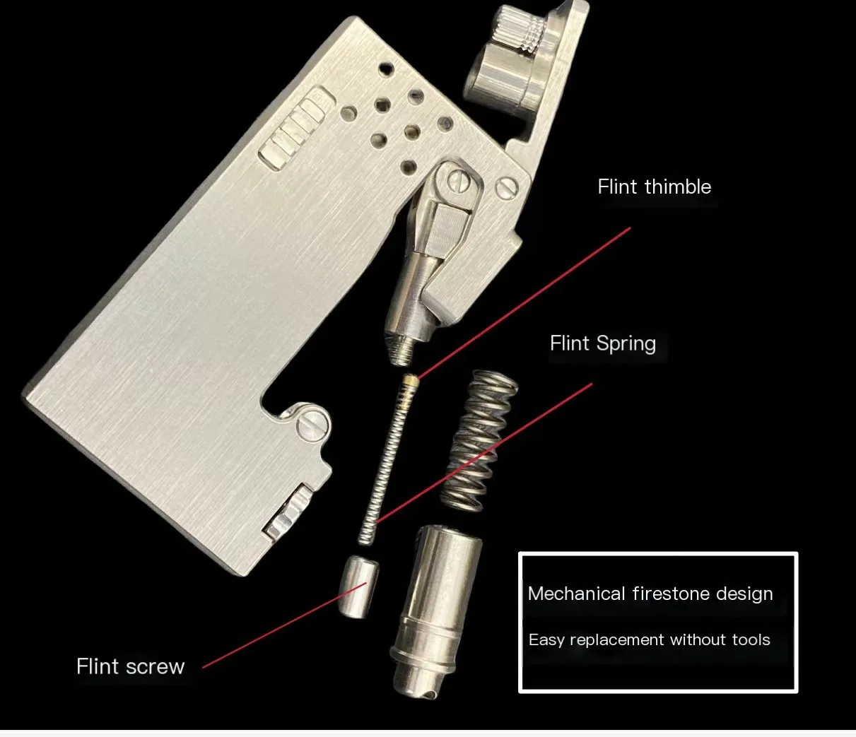 Titanium&Brass Kerosene Lighter Semi-Automatic Catapult Oil Lighter With Independent Oil Tank Creative Luxury Gift
