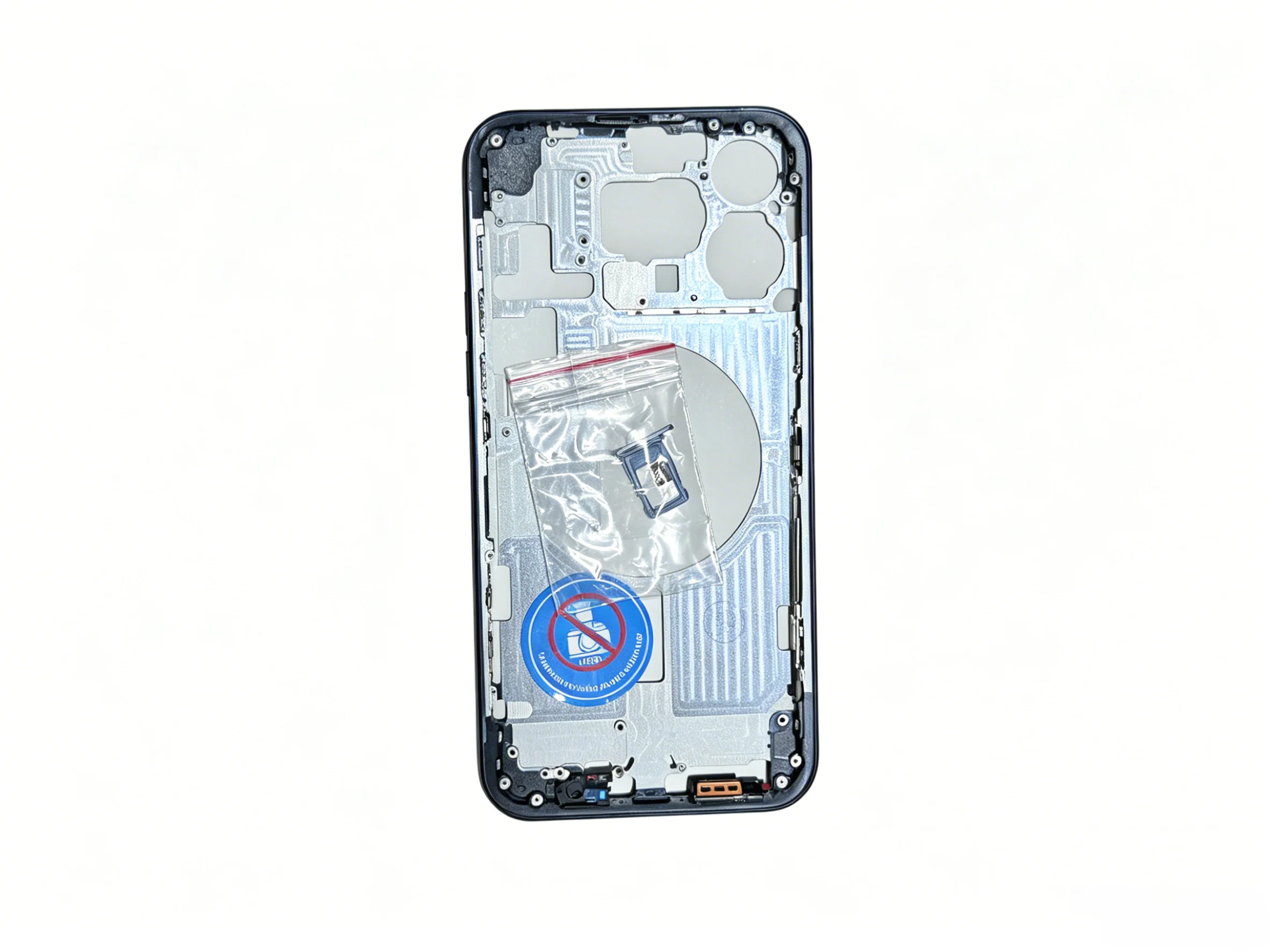 Replacement Middle Frame Housing for iPhone 15 Pro Max, Pre-Installed Buttons + Charging Port Mesh,not include back glass