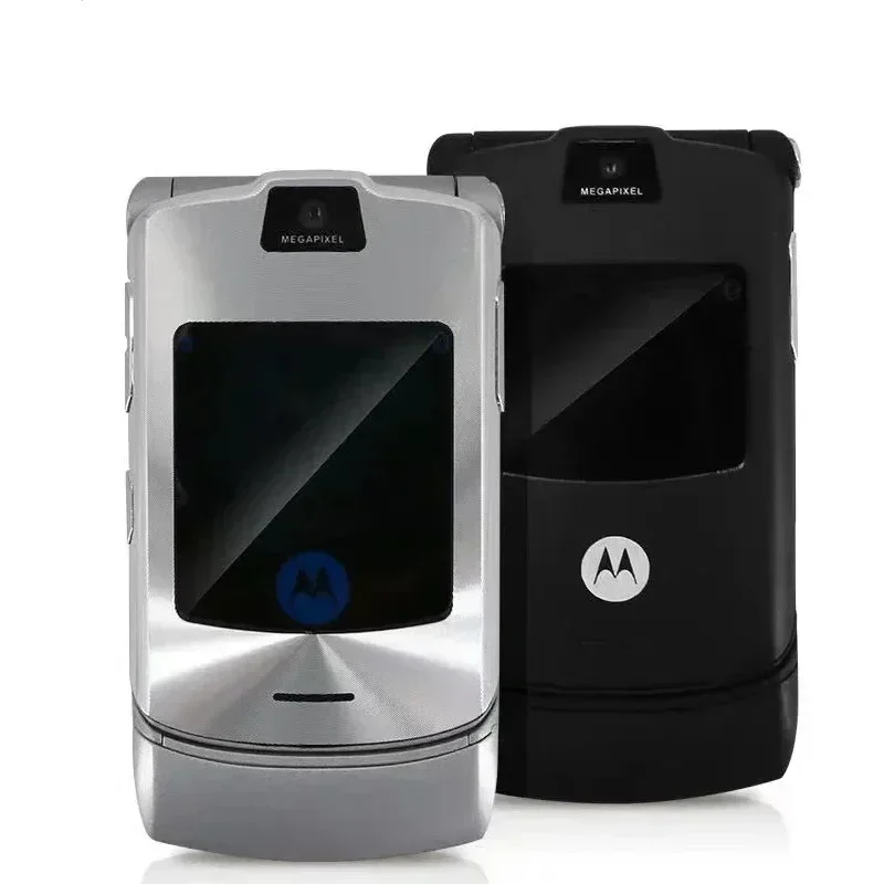 موتورولا RAZR V3 90% - هاتف بلوتوث أصلي غير مقفول بشاشة عرض مزدوجة مكالمة سريعة متقدمة GSM 850/900/1800/1900 جودة عالية