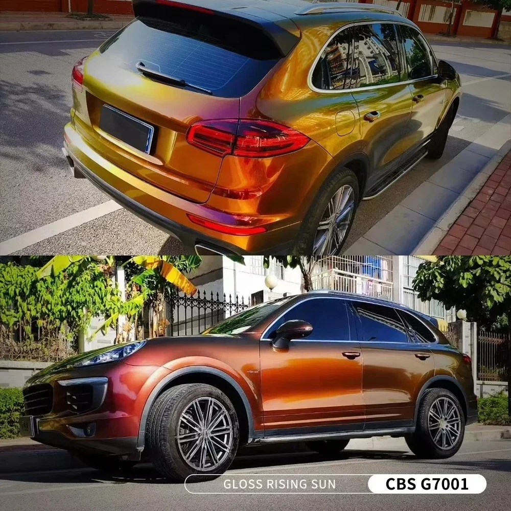 Super Chameleon Red to Gold Glossy Changing Color Film for Full Body Vinyl Car Wrap Glitter