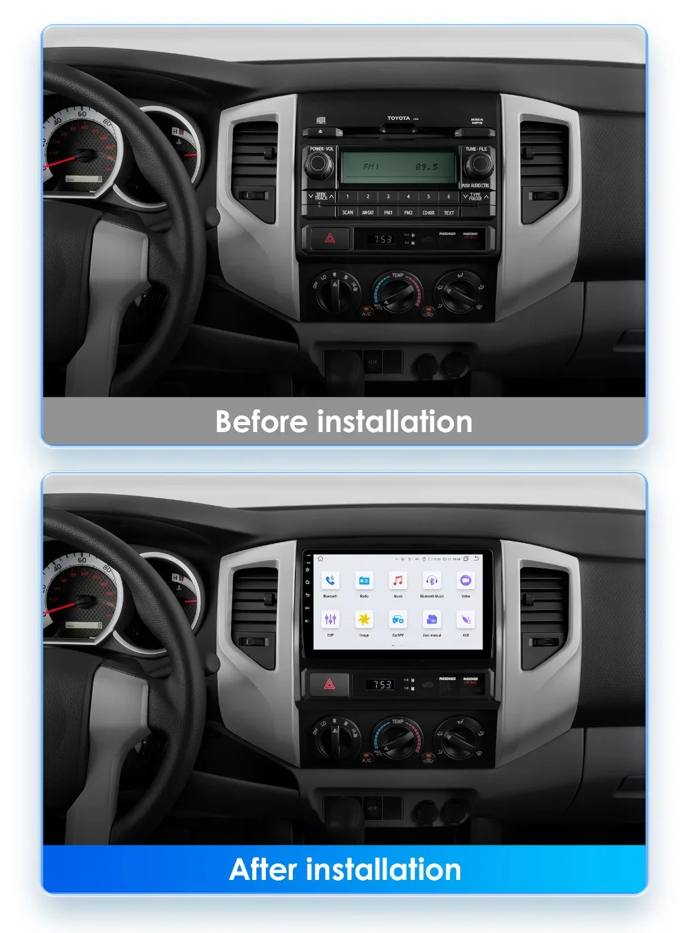 Car Radio Android for Toyota Tacoma 2 HILUX 2005 -2015 Android Auto Stereo CarPlay Multimedia Player 7862 Intelligent Audio GPS