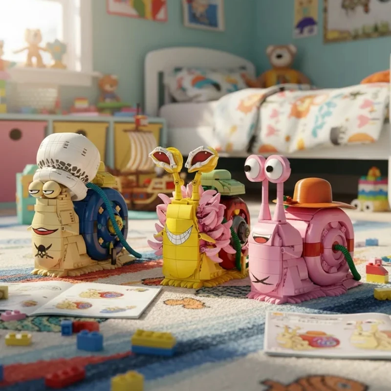 

MOC креативные строительные блоки в виде улитки, набор кирпичей, модель животного, сделай сам, настольные украшения, подарки на день рождения, Хэллоуин, Рождество