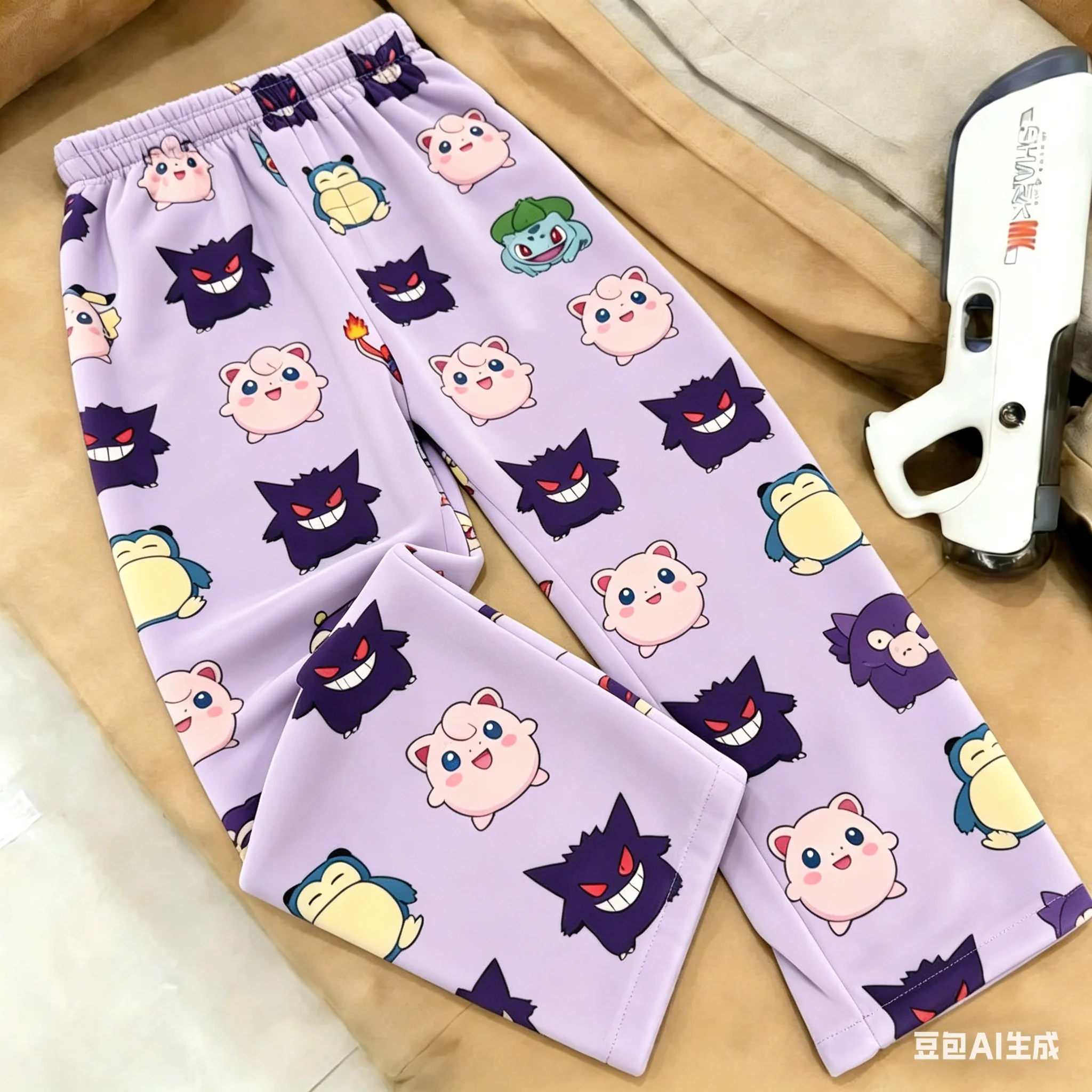 2026 Pocket Monsters Pikachu Full Screen Printed Adult and Children's Same Style Pants Family 3D Printed Pants view 3