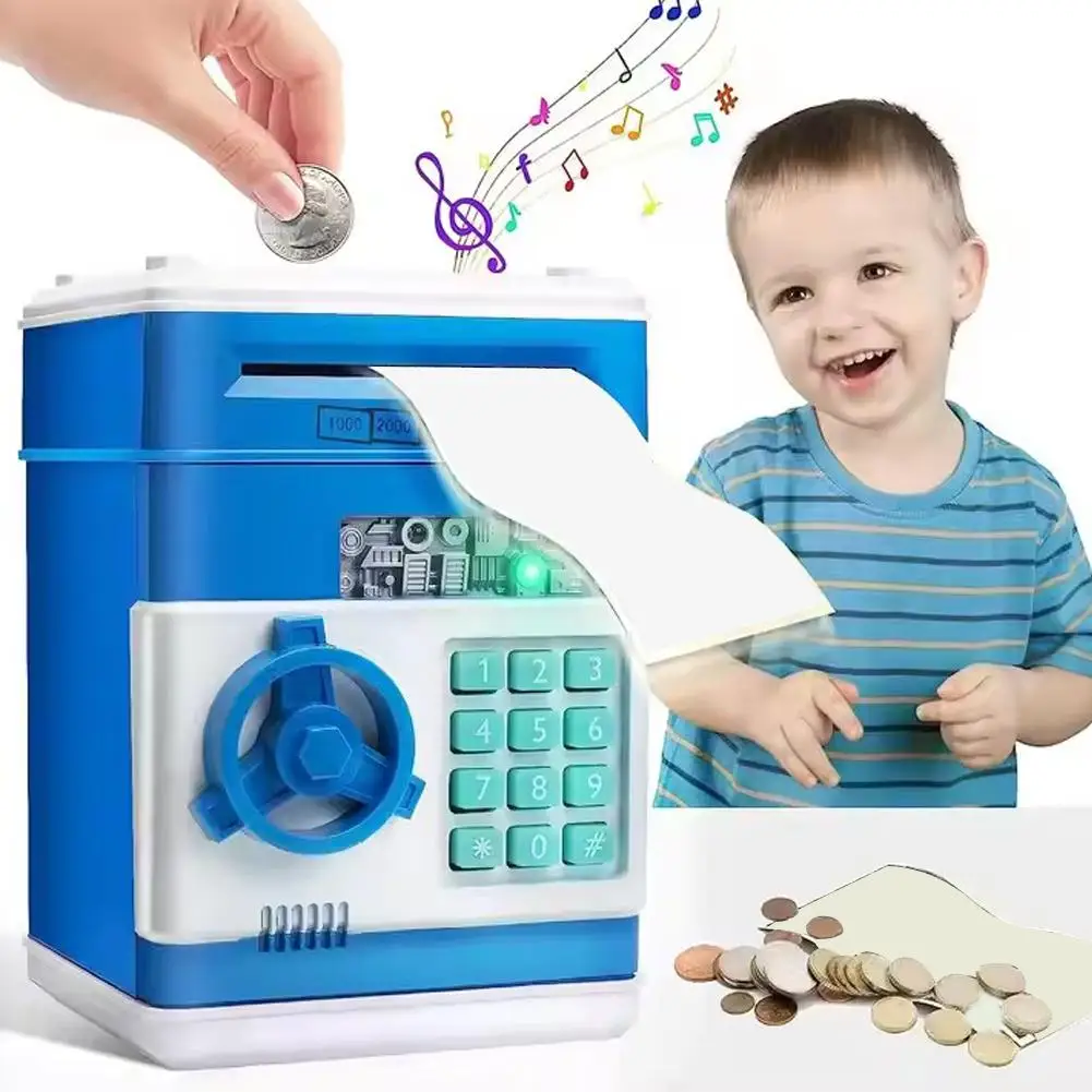 Electronic Creative Piggy Bank with Password Mini Safe Money Box Lock ATM Coin Saving Cash Box Child Gift