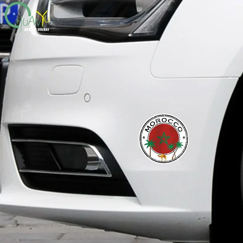 Creative Morocco Stickers Morocco Flag Map PVC Sticker Morocco Coat of Arms Vinyl Car Decals for Motorcycle Helmet Camper Decor