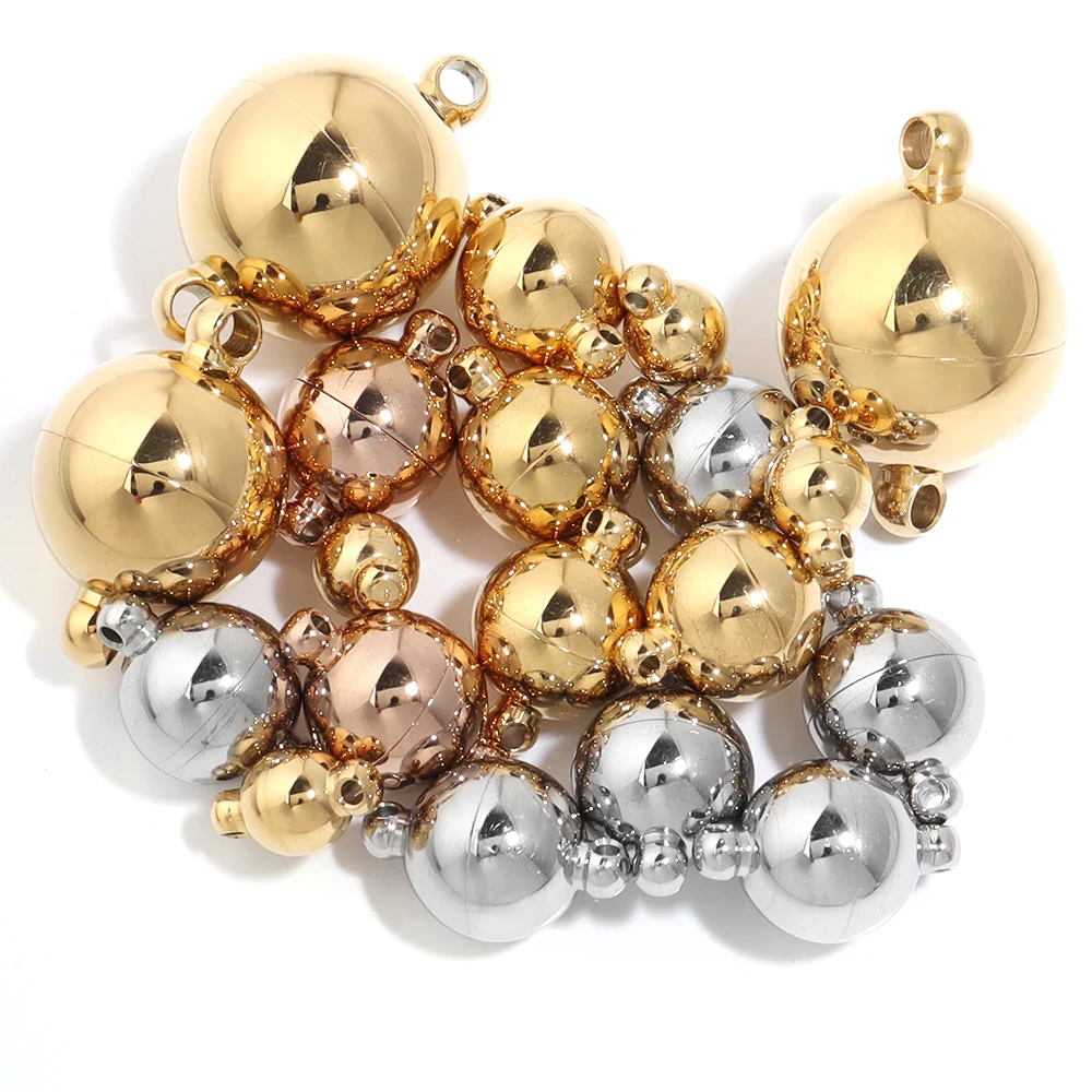 2 teile/los Runde Edelstahl Magnetische Verschlüsse Für Lederband Armband Halskette Magnet End Verschluss Anschlüsse DIY Schmuck Machen