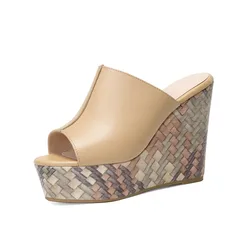 Women's Sandals Slope Heels 2025 11cm High Heels New Waterproof Platform Thick Sole Fish Mouth Cool Drag Women's Shoes