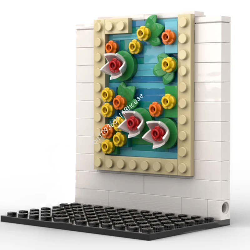 

116 шт. MOC водяные лилии-Клод Моне галерея нано строительные блоки рождественский подарок наука и техника тематические образовательные