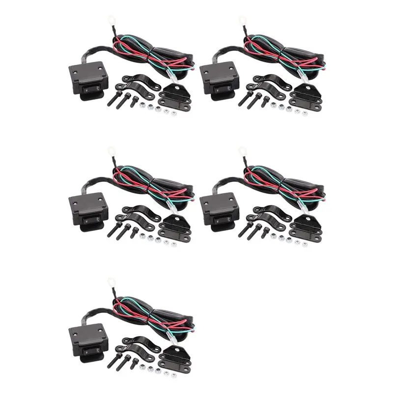 5X 12V ATV Winch Rocker Switch With Handlebar Control Line Kit For ATV/UTV