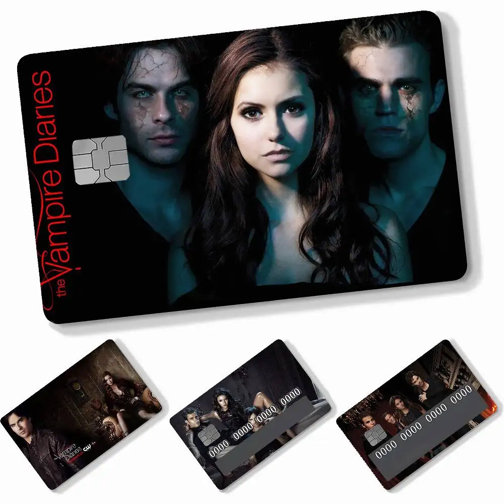 TV Show The Vampire Diaries  4pcs Credit Card Skin Stickers Suitable for Bank Debit Subway Bus Transit Pass Decorative Cover