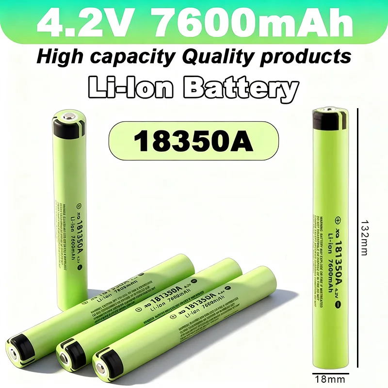 

181350A 4.2V 7600mAh High Capacity Rechargeable Li-ion Battery for Flashlight Latest Version