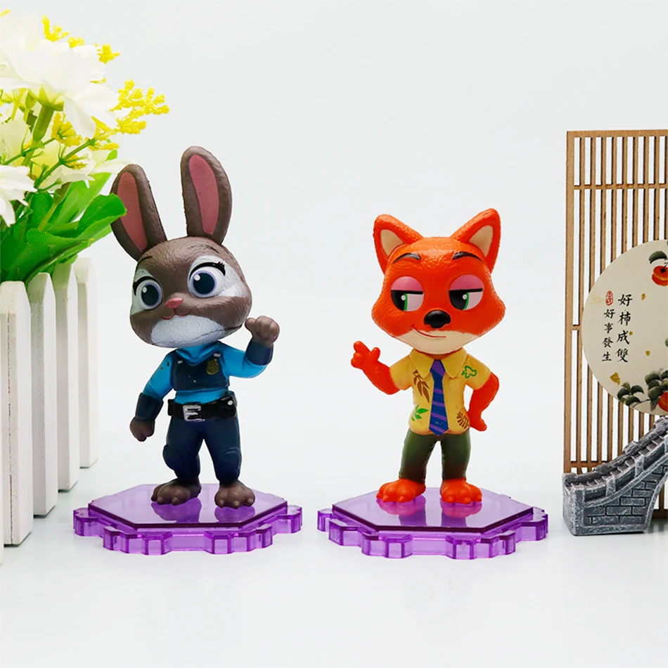 Figurine Kisney Topia 2 scène de Zoo, Police faite à la main Judy & Fox Nick, boîte aveugle, voiture de poupée tendance