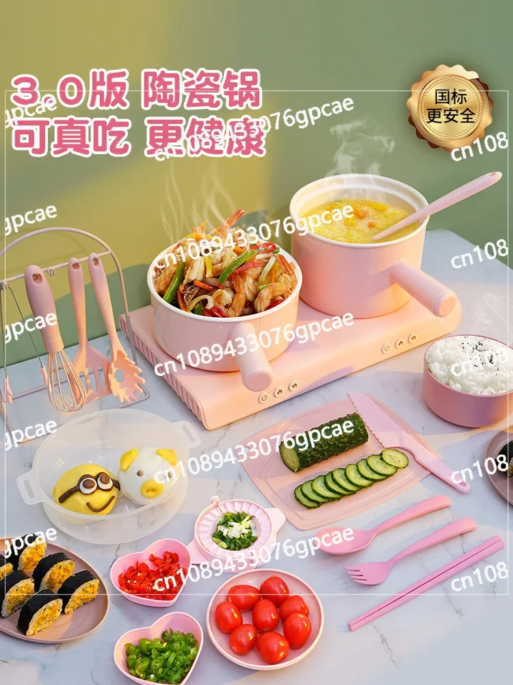 

Mini Kitchenette Real Cooking Full Set Real Kitchenware Cooking Toys Girls Birthday Gifts Children 2024