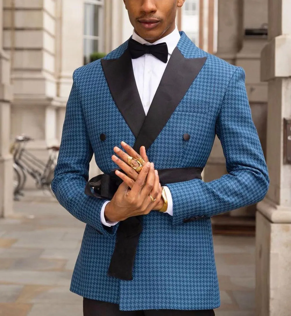 Męskie garnitury zimowe w pepitkę, pasek, gorąca wyprzedaż, 2-częściowe, slim, smokingi na imprezę, wysoka jakość, formalne okazje, rozmiar na zamówienie.