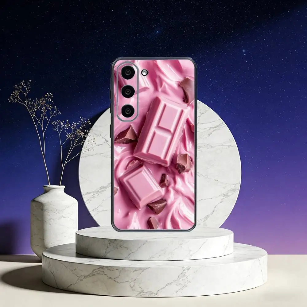 حافظة هاتف سي شوكولاتة لهاتف سامسونج جالاكسي A73، A72، A71، A70، A53، A52، A51، غطاء أسود ناعم آخر