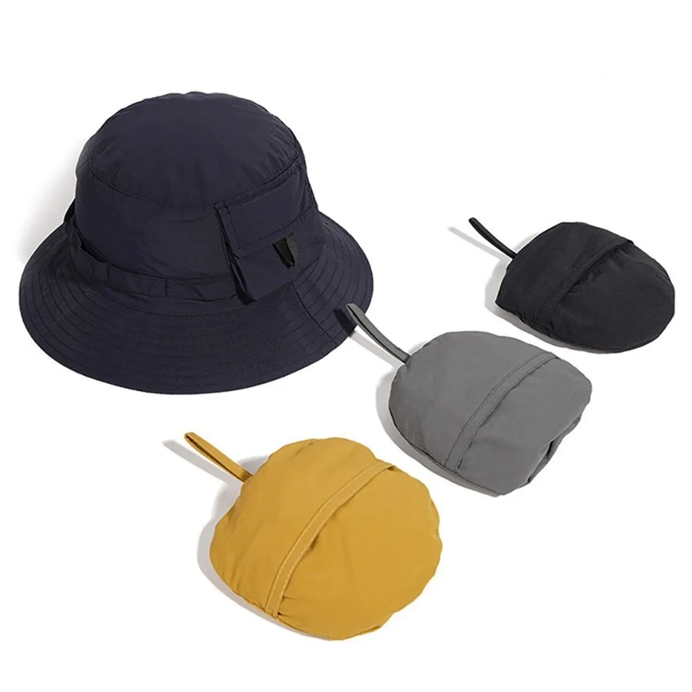 New Trendy Bucket Hat Anti-Sun Adjustable Sunscreen Hat Breathable Waterproof Fisherman Hat Summer