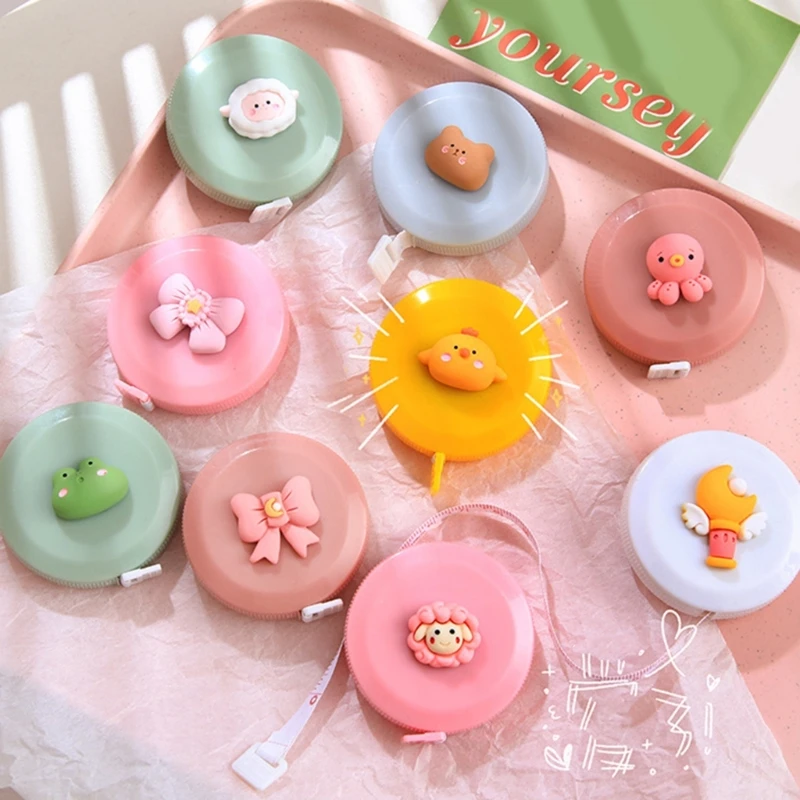 Cartoon Measure Tape 150cm/60" Portable Retractable Ruler Children Height Ruler Centimeter Inch Roll Sewing Tailor Tape Measure