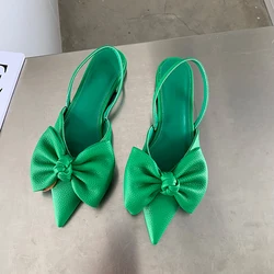 Lovirs Women's plus Size Bowknot Flats Pointed Toe Slingback Sandals Casual Dress Shoes Cute Summer Pumps US5-15