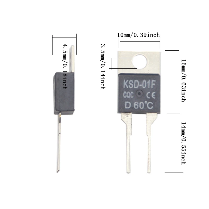 【5PCS】KSD-01F Temperature Switches Normally Open H And normally Closed D 40 degrees - 135 degrees