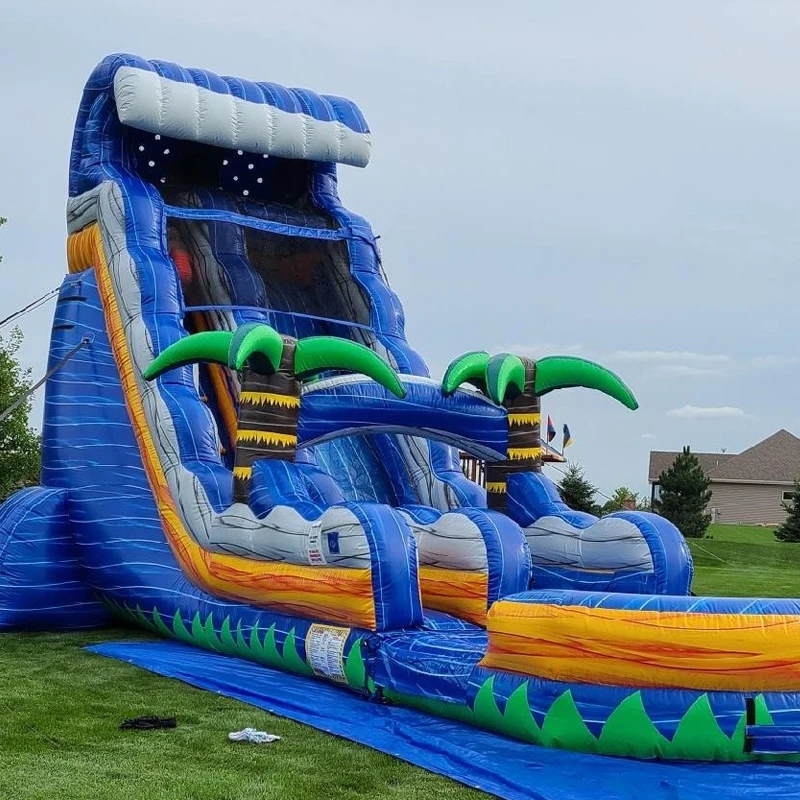 Inflatable water slide customization | Commercial PVC mesh fabric production including sea freight to port