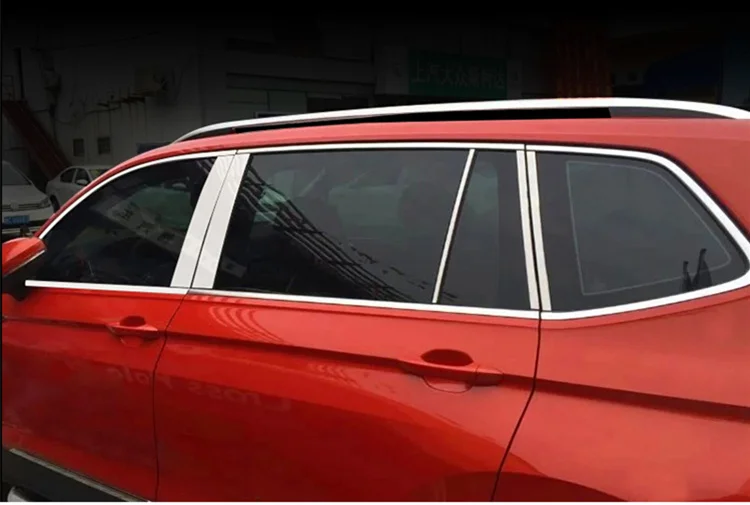 Stainless steel 12pcs/lot middle window Chromium Styling trim sticker cover for 2016 2017 2018 Volkswagen VW Tiguan mk2