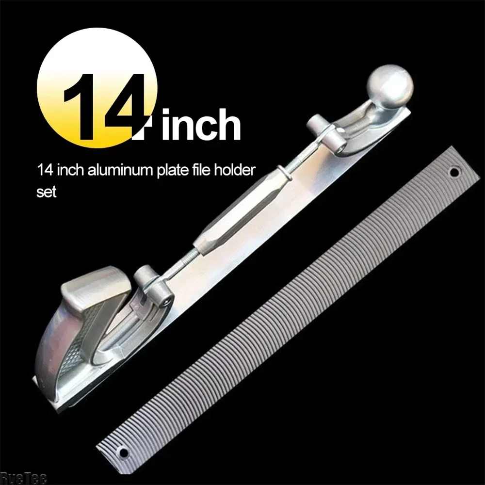 14in Adjustable Frame Milled Tooth Files Holder Car Body Polisher Dent Repair Kits Metal Panel Polishing Curved Steel File Tools