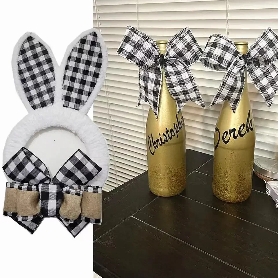 شريط كتان مقلد لعيد الميلاد ، قوس ذاتي الصنع ، ديكور حفل زفاف ، تغليف هدايا ، شبكة واسعة ، حرفة جديدة ، 6. من #4