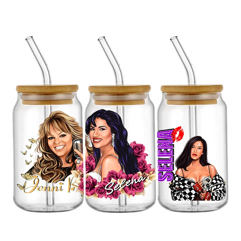 Personalize Superstar Famous Singer Beautiful UV DTF Cup Wrap Transfers Stickers Custom Labels DIY Waterproof Decals For Glass