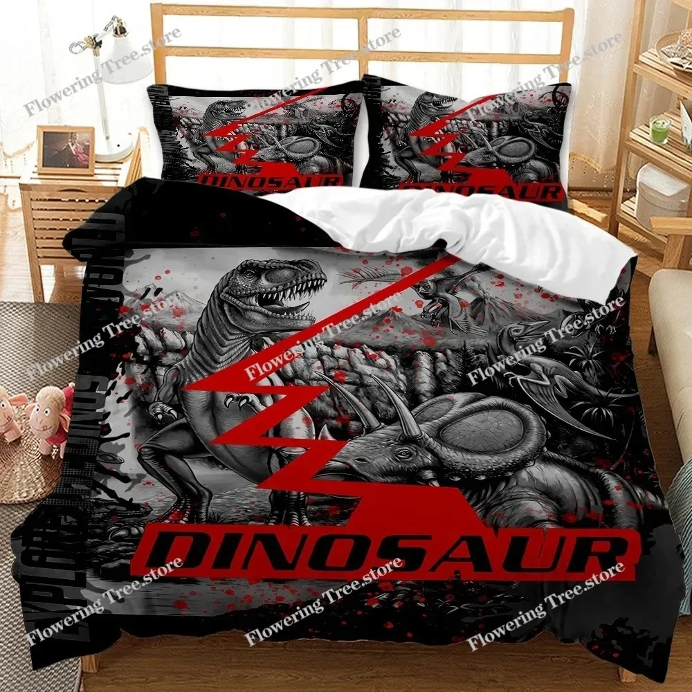 

Dinosaur Bedding Sets King Size, Dinosaur Duvet Cover Set,Superior Kids Comforter Cover Boys Cartoon Soft Polyester Quilt Cover