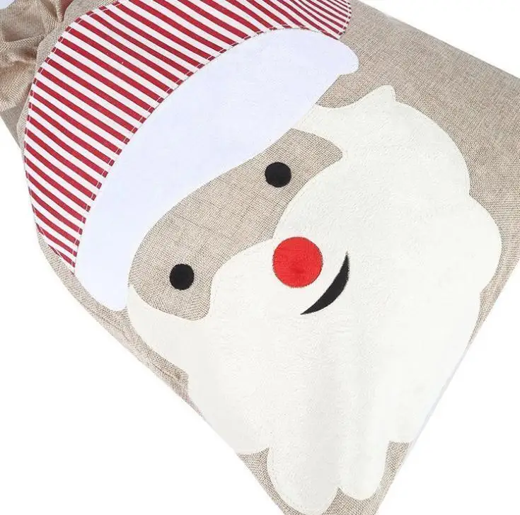 100pcs/lot New Arrival Popular Christmas Santa Sack Burlap Santa Gift Bags Santa Sack for Christmas Wholesale