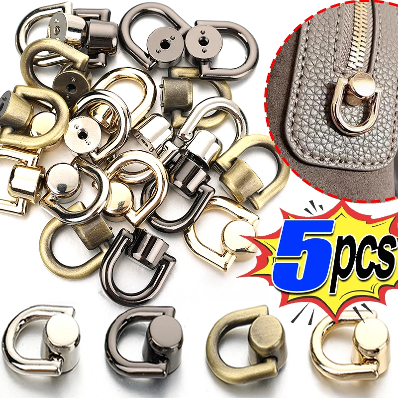 5pcs D-รูปแหวนกระเป๋าหัวเข็มขัดด้านข้าง Retro โลหะคู่ D BUCKLE กระเป๋าถือ CHAIN Handles Connector สายคล้องกระเป๋าอุปกรณ์ฮาร์ดแวร์