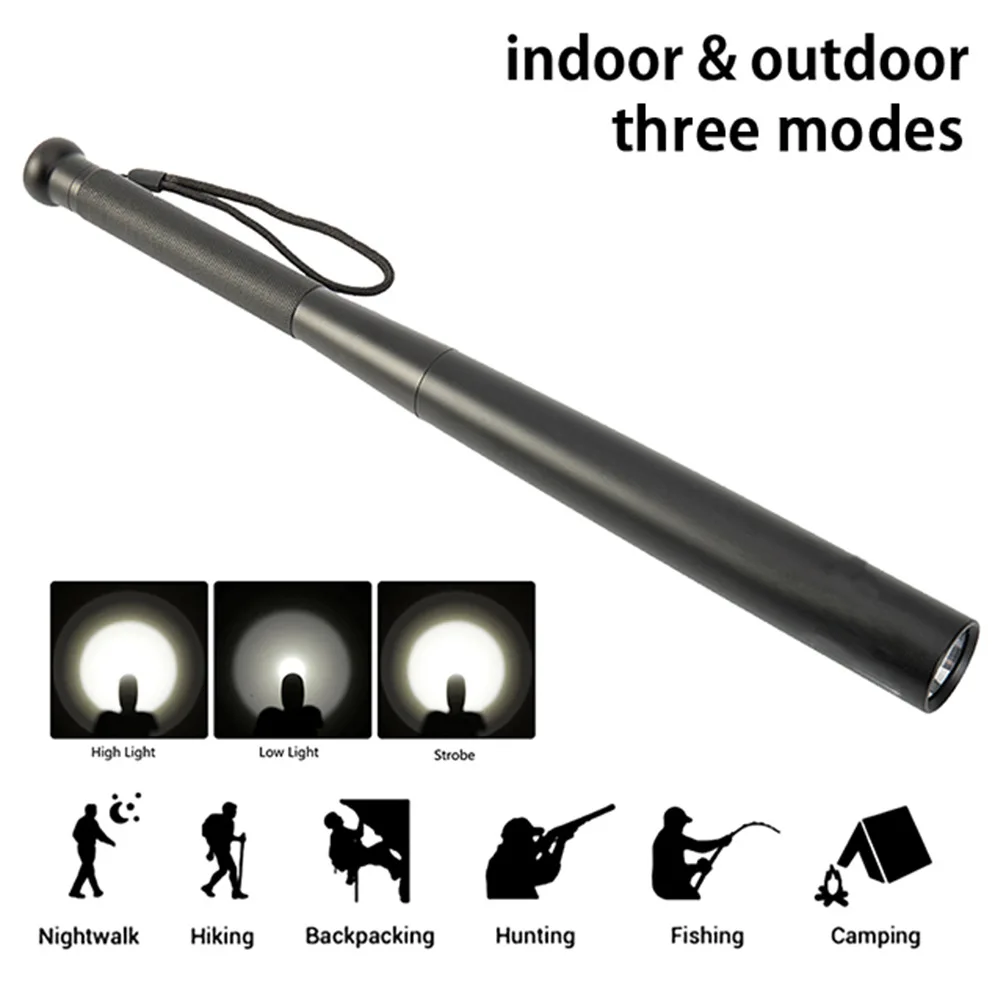 Ultra bright Self Defense Baseball bat Flashlight Stick Outdoor Emergency Personal Defense Supplies Extended Anti Riot Equipment